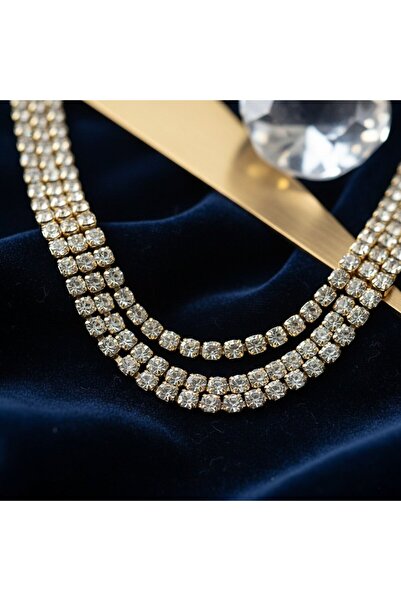 KEVSA Jewelry Colier din oțel inoxidabil Triple Tennis 3 x 2mm – LPD1500