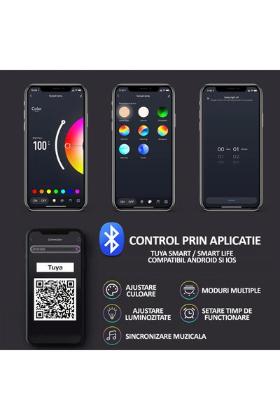 NEXTLY RGB Sunset Smart Lamp - App & Remote Controlled, 16 Colors, Music Sync, Timed Settings