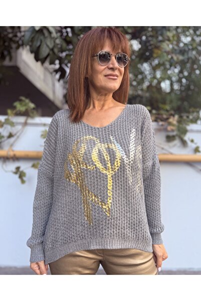 DenizEge Italian Love Sweater Gray