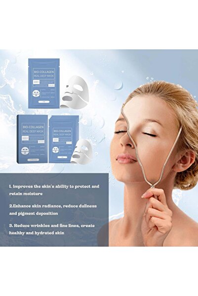 EELOHE 1 PC Pack Bio-Collagen Sheet Mask - Hydrating Anti-Wrinkle Face Masks