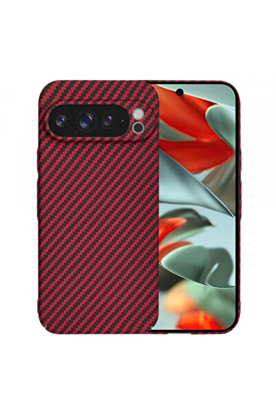 Google Case for Pixel 9 Pro XL, Techsuit, Carbonite FiberShell, Red