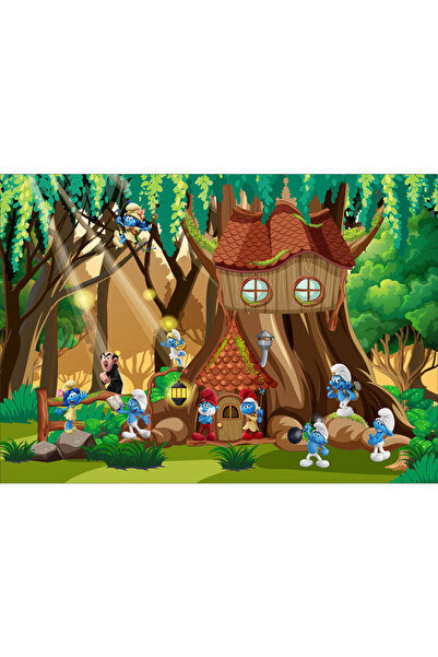 VIODESIGN Fototapet Copii, autoadeziv, Strumfii , multicolor,120x200 cm CO427