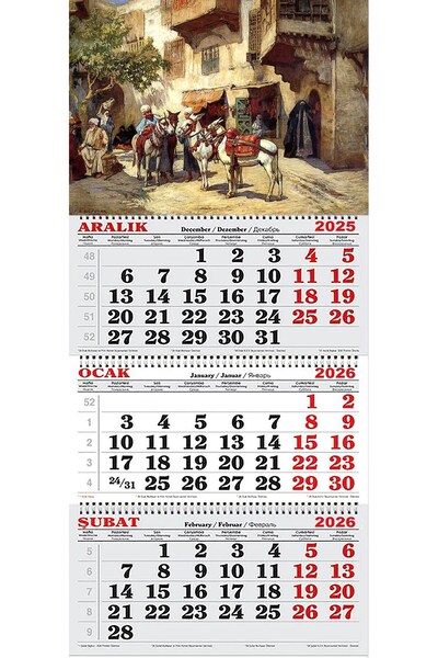 GENC DIJITAL BASKI 2026 Yılı Gemici Takvimi-Pazar, Kahire-MISIR-Frederick Arthur Bridgman