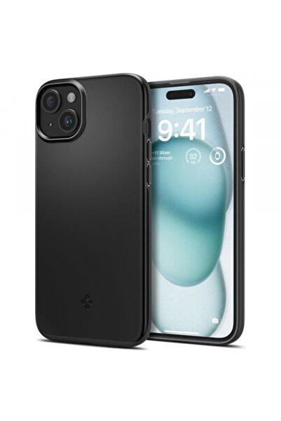 Apple Husa pentru iPhone 15, Spigen, Thin Fit, Neagra
