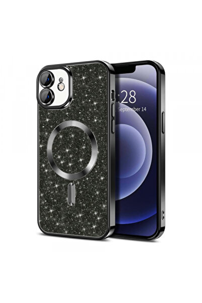 Apple MagSafe Case for iPhone 12, Techsuit, Luxury Glitter, Black