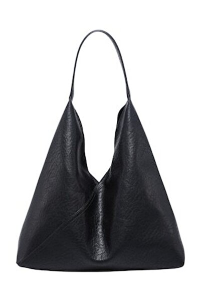 OEM Γυναικεία κομψή πρακτική τσάντα, από συνθετικό δέρμα - R39301 Μαύρη