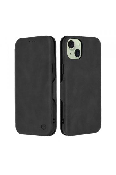 Apple Husa pentru iPhone 15 Plus, Techsuit, Safe Wallet Plus, Neagra