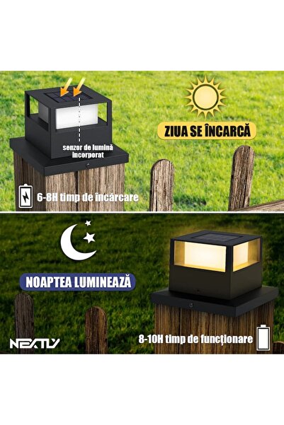 NEXTLY SolarGuard Pro – Set of 6 Weatherproof LED Solar Pillar Lights with Dual Light Modes