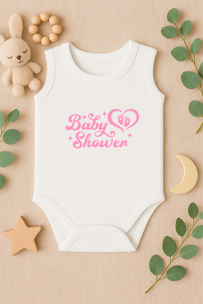 SVART WEAR Sürpriş Hamile Printed 100% Cotton Baby Bodysuit Badi Body with Sn...