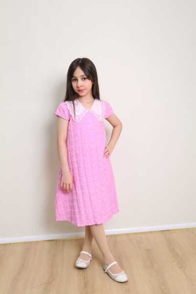 Generic Girls' dress with lace embroidery that looks like pearls