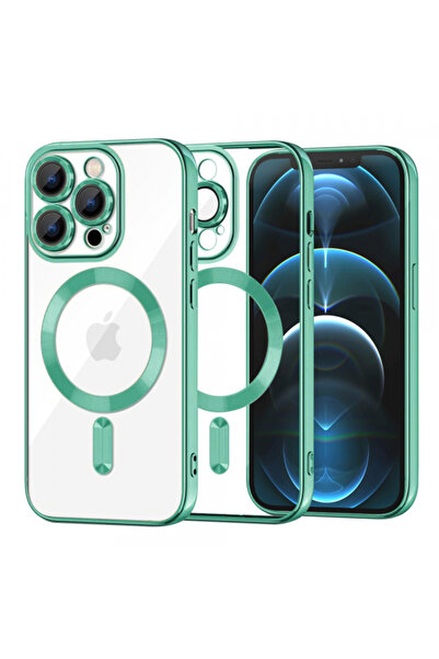 Apple Husa MagSafe pentru iPhone 12 Pro Max, Techsuit, Luxury Crystal, Verde ...