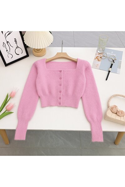 Besan Women's short down coat, long-sleeved fur winter jacket