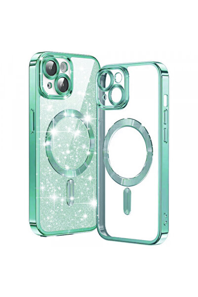 Apple Husa MagSafe pentru iPhone 14, Techsuit, Luxury Glitter, Verde Deschis