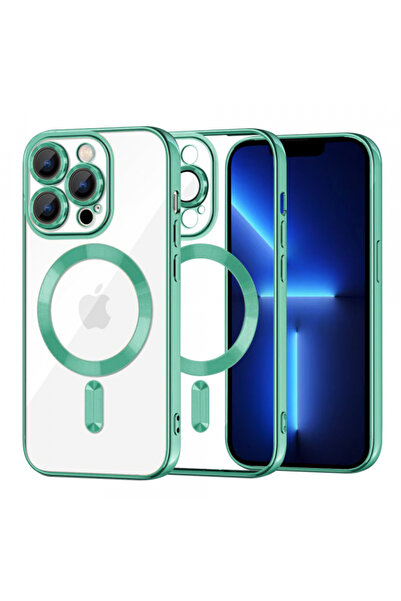 Apple Husa MagSafe pentru iPhone 13 Pro Max, Techsuit, Luxury Crystal, Verde ...