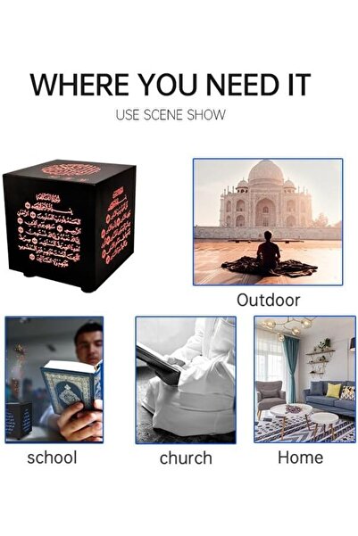 Generic Smart Digital Quran Speaker with Wireless LED, Azan Clock & App Control