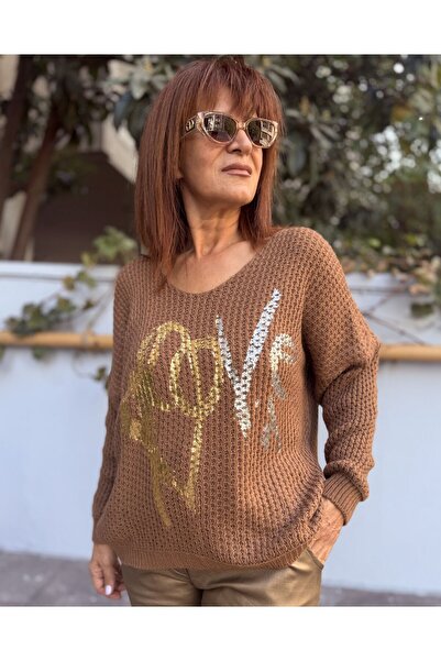 DenizEge Italian Love Sweater Camel