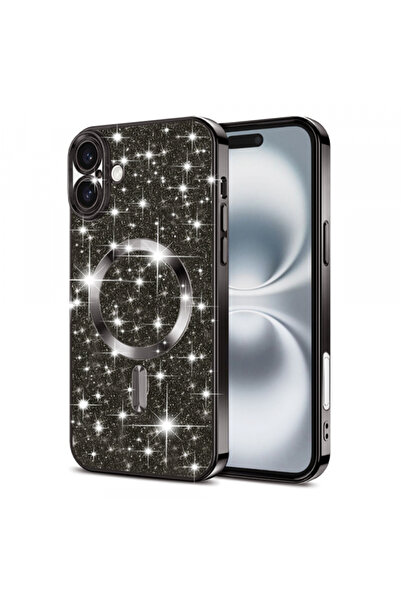 Apple Θήκη MagSafe για iPhone 16, Techsuit, Πολυτελές Γκλίτερ, Μαύρη