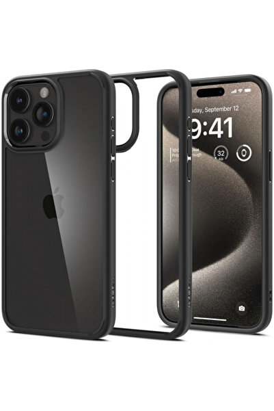 Apple Husa pentru iPhone 15 Pro Max, Spigen, Ultra Hybrid, Neagra Mata ACS06570