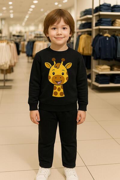playwear طقم رياضي زيراف مطبوع للأعمار 3-4-5-6-7-8-9-10-11-12 سنة