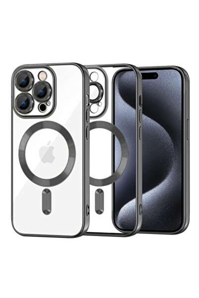Apple Θήκη MagSafe για iPhone 15 Pro, Techsuit, Πολυτελές Κρύσταλλο, Μαύρη