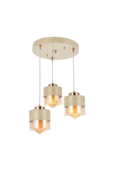 Apliqa HubRom Chandelier, BORIS 3353-03-CR 55x70 cm 3xE27-60W Cream Patina Gold