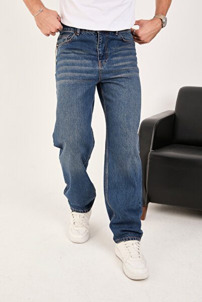 IMPOSING JNS Men's Baggy Fit Comfortable Fit Dark Blue Jeans Pants