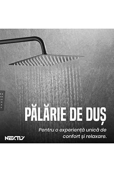 NEXTLY Deluxe Inox Shower Column with Digital LED Display, Anthracite Grey