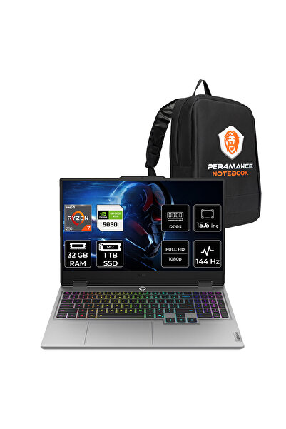 LENOVO LOQ Ryzen 7 250 32GB 1TB SSD RTX5050/8GB 100W 15.6" FHD 144Hz FDOS Gam...