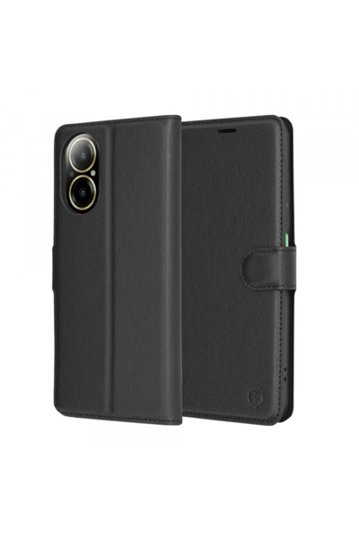realme Husa pentru C67 4G, Techsuit, Leather Folio, Neagra