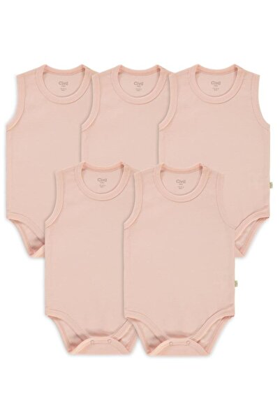 Civil Baby Organic 5-Pack Zero Sleeve 1-3 Year Old Snap Fastener Bodysuit - Pink 18-24 Months
