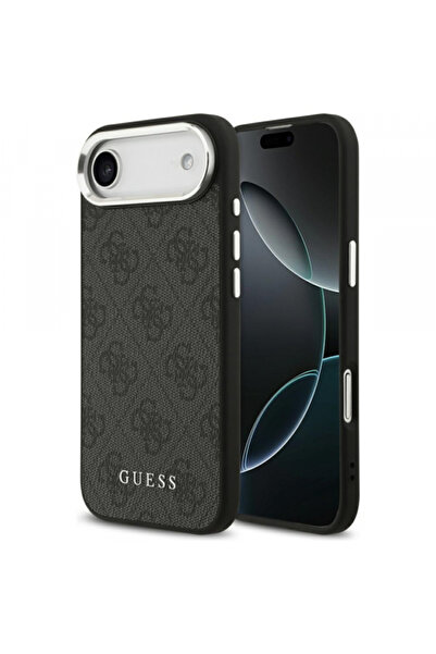 Apple Калъф MagSafe за iPhone 17 Air, Guess, 4G Classic Logo, Черен