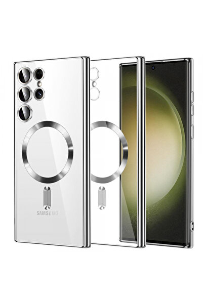 Samsung MagSafe Case for Galaxy S23 Ultra S918, Techsuit, Luxury Crystal, Silver