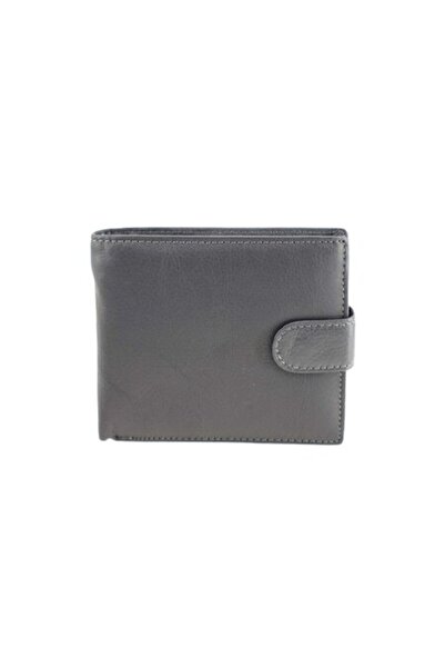HASSION - Men's wallet, genuine leather, F055, gray