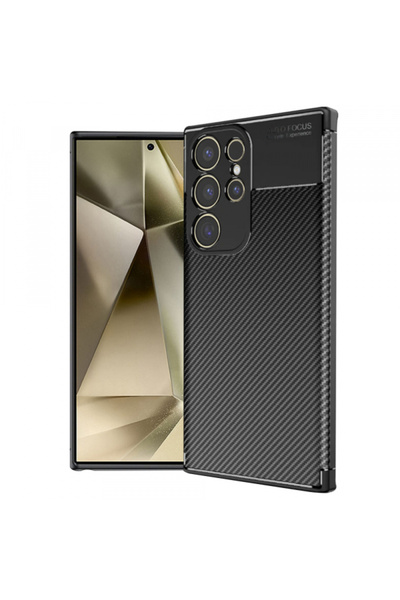 Samsung Θήκη για Galaxy S24 Ultra S928, Techsuit, CarbonFiber, Μαύρη