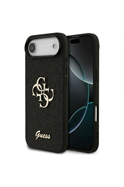 Apple Husa pentru iPhone 17 Air, Guess, Fixed Glitter Big 4G, Neagra