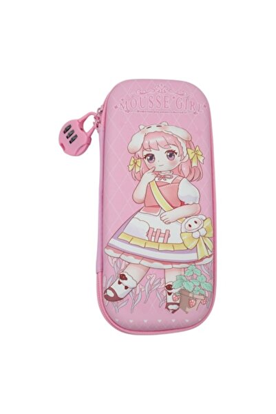 OEM Penar pentru fete, compartimente multiple cu încuietoare 6007, roz