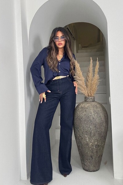 Sohotique By P Bol Flared Jean Navy Blue