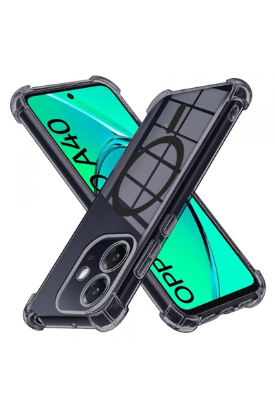 OPPO Husa MagSafe pentru A3 4G, Techsuit, Shockproof Clear, Neagra
