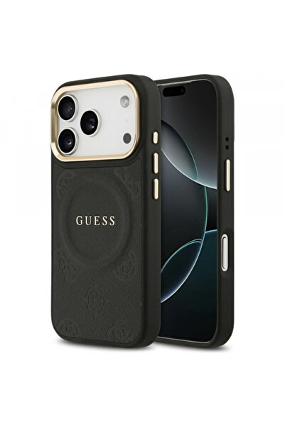 Apple Husa MagSafe pentru iPhone 17 Pro, Guess, Peony Hot Stamp, Neagra