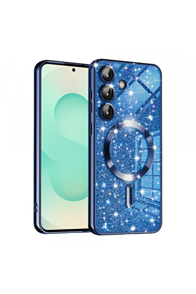 Samsung Кейс MagSafe за Galaxy S25+ S936, Techsuit, Луксозен блясък, Син