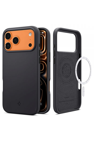 Apple Husa MagSafe pentru iPhone 17 Pro Max, Spigen, Silicone Fit, Neagra