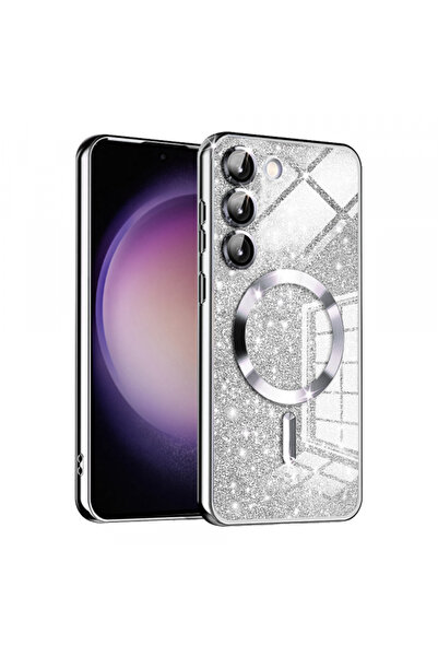 Samsung Husa MagSafe pentru Galaxy S23+ S916, Techsuit, Luxury Glitter, Argintie