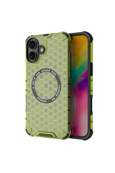 Apple Husa MagSafe pentru iPhone 16, Techsuit, HoneyComb Shield, Verde