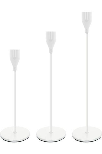 007 مجموعة من 3 شمعدانات مدببة من Tidelence - حاملات شموع زخرفية لحفلات الزفا...