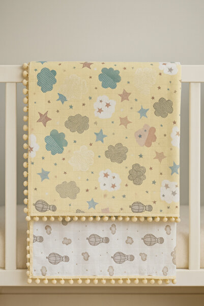 MUSGEM غطاء أطفال وملاءة من الموسلين مصنوعة من القطن 100٪ بطبقة مزدوجة وذات و...