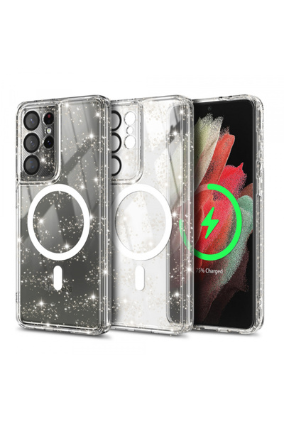 Samsung Husa MagSafe pentru Galaxy S21 Ultra 5G G998, Techsuit, SparkleSkin, ...