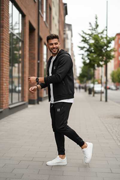 dehaine Men's tracksuit, sweatshirt + pants, made of SILON, 12234