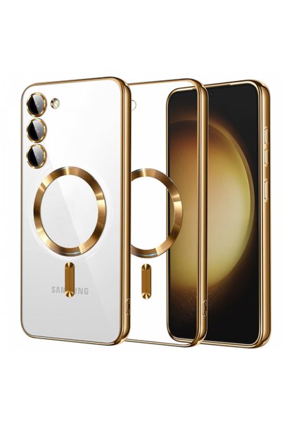 Samsung MagSafe Case for Galaxy S23+ S916, Techsuit, Luxury Crystal, Gold