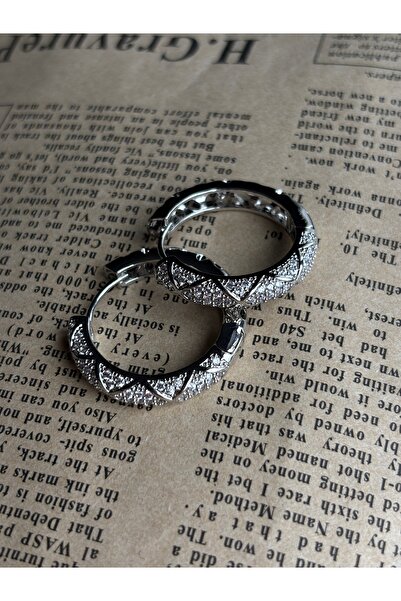 lotusbybuket حلق VIP من الفولاذ الفضي/الفضي مرصع بحجر الزركون