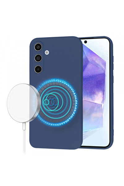 Samsung Θήκη MagSafe για Galaxy A55 5G A556, Techsuit, SoftFlex, Μπλε σκούρο